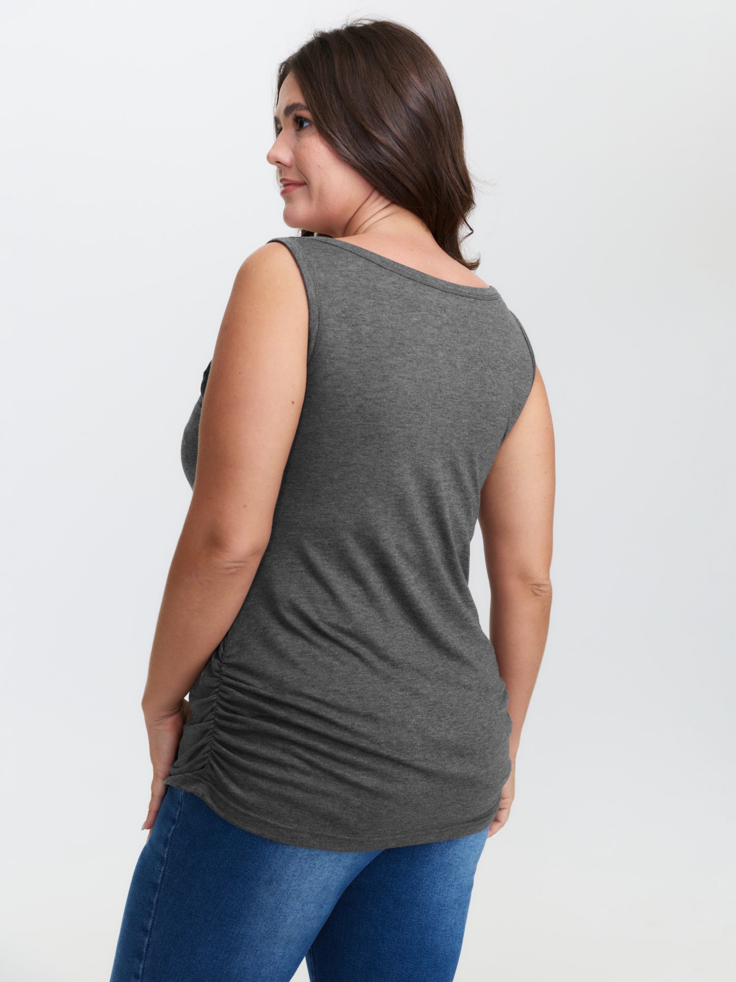 Supportive Bra Pleated Fitted Tank Top - Image 32