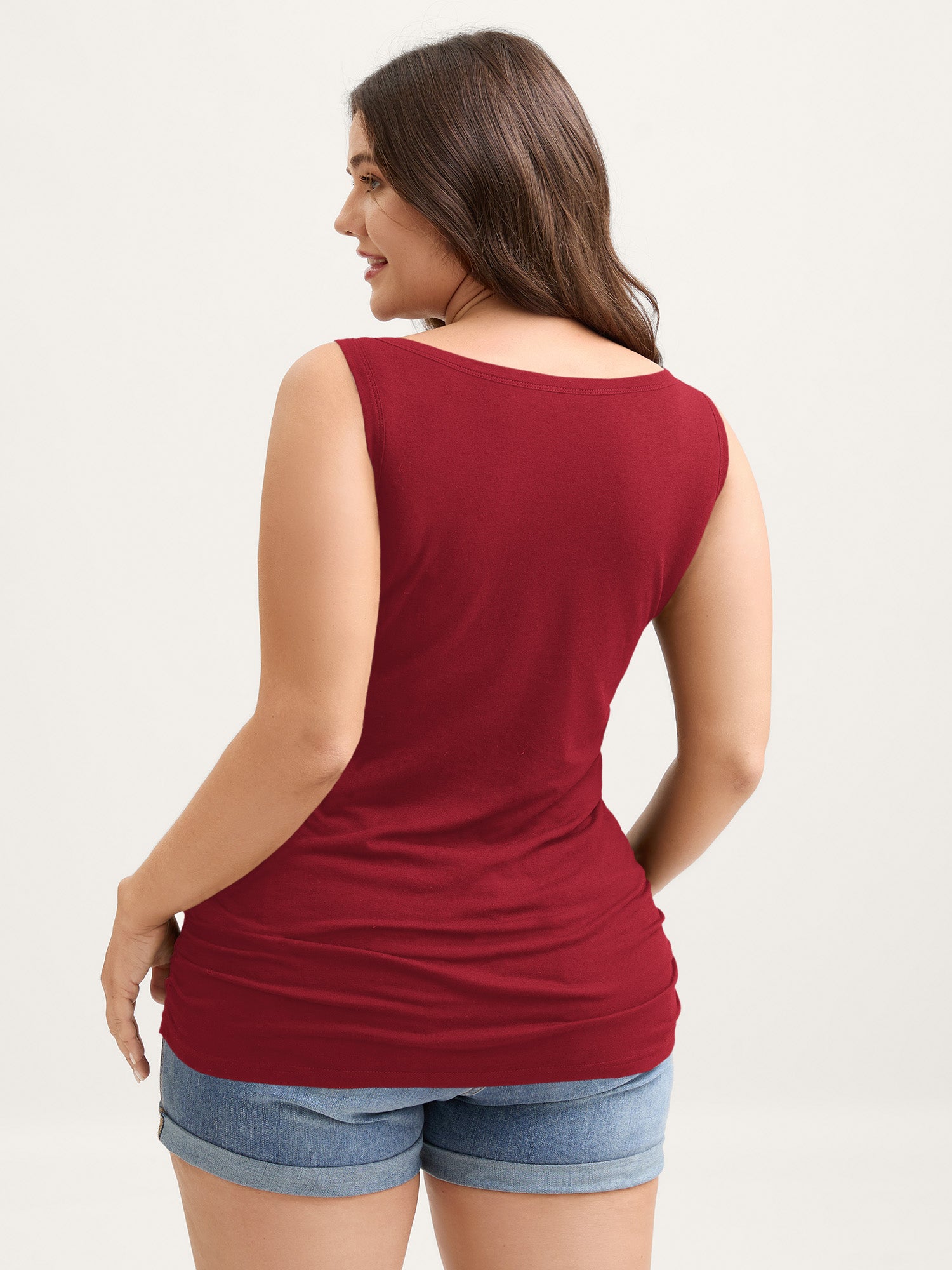 Supportive Bra Pleated Fitted Tank Top - Image 23