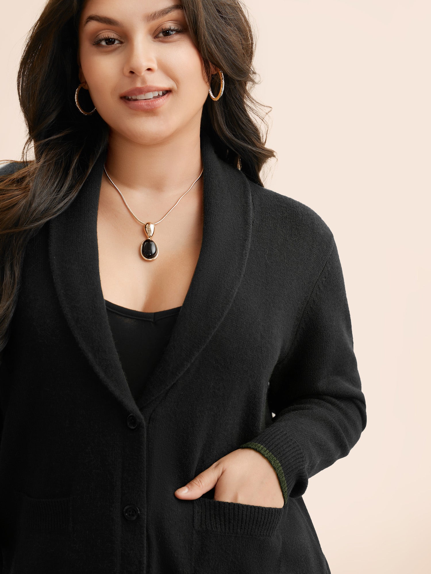 Supersoft Essentials Solid Shawl Collar Cardigan - Image 5