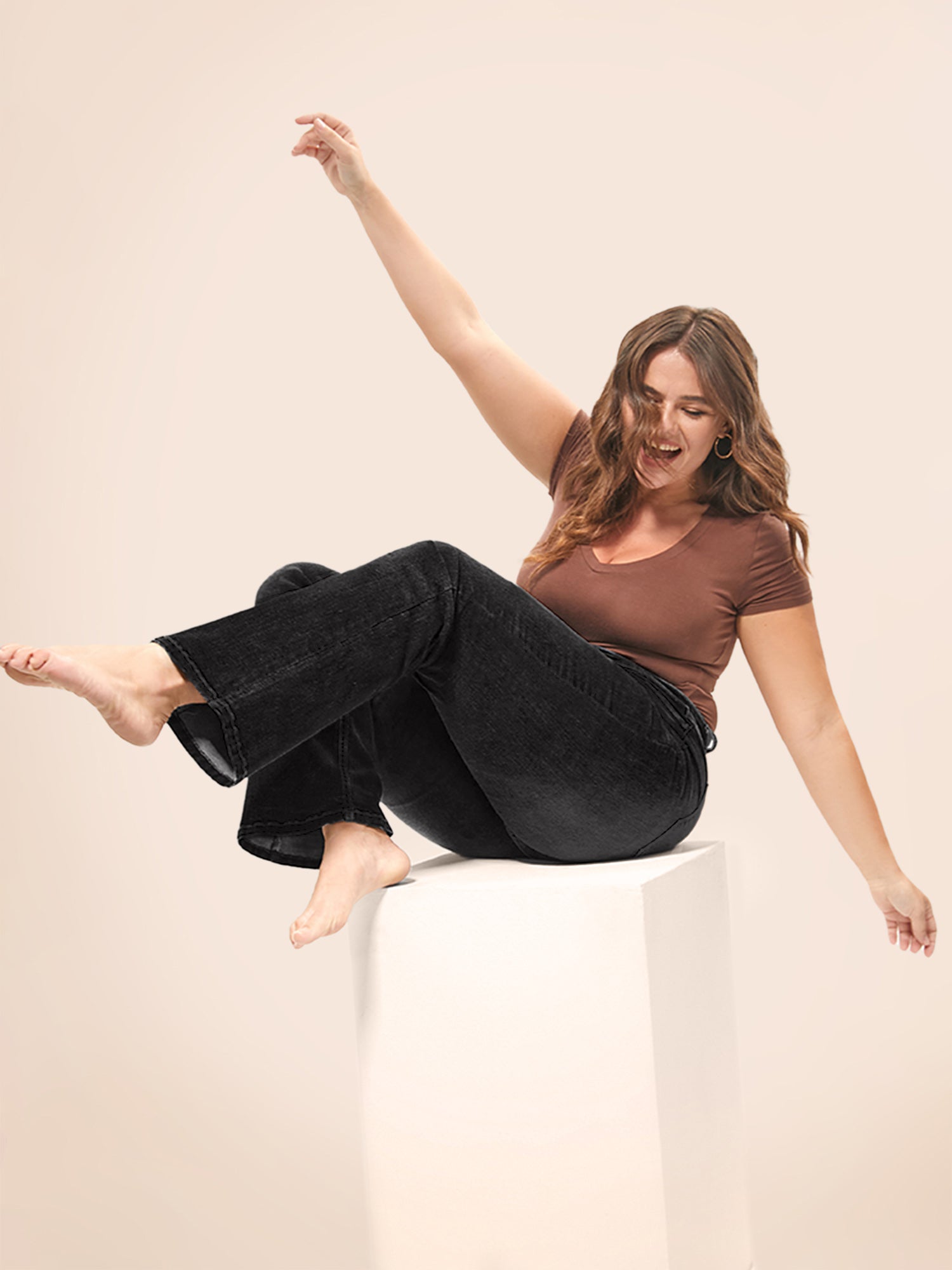 Thigh-Friendly Stretchy Flared Jeans - Image 18