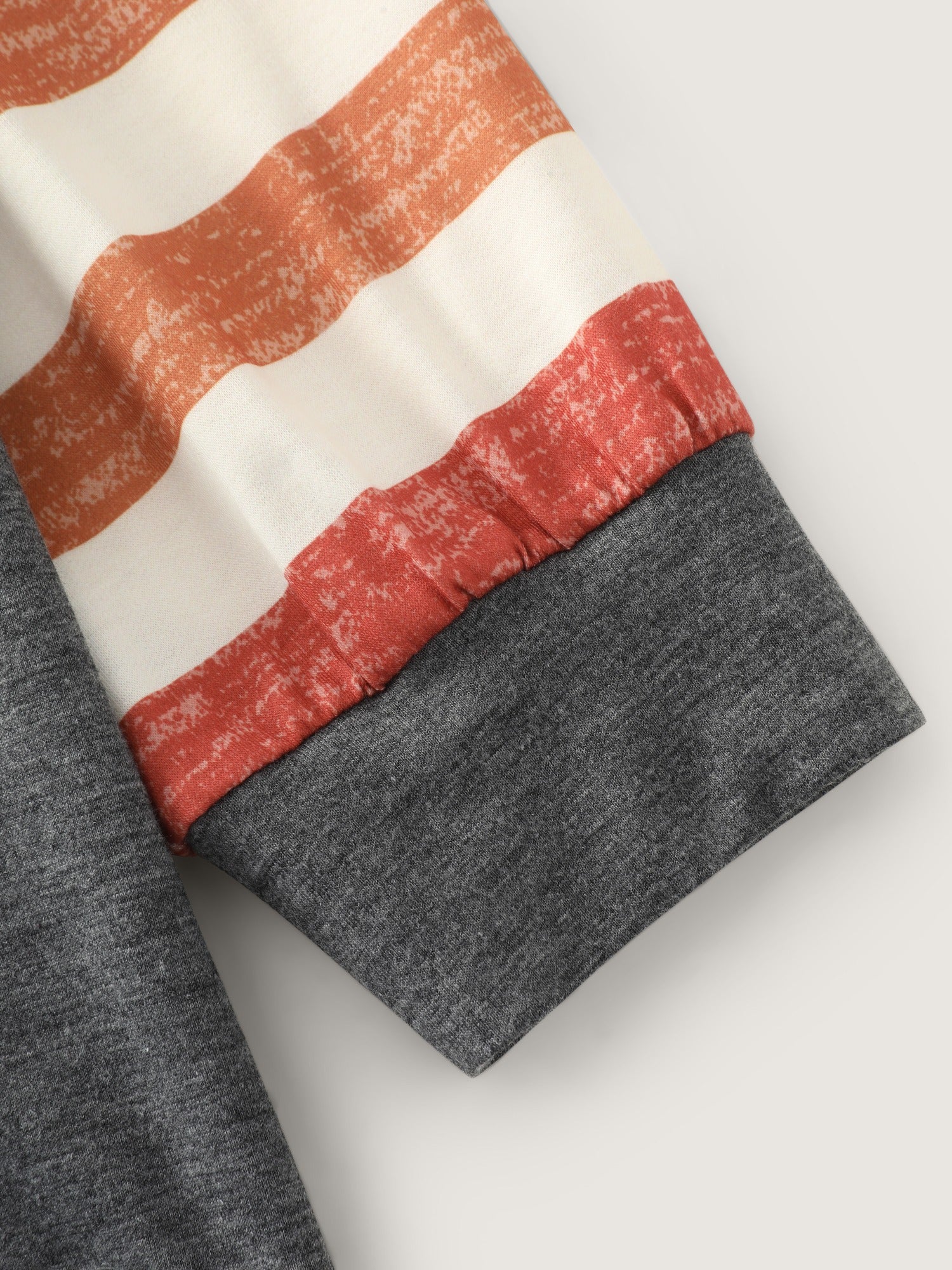 Supersoft Colorful Striped Sleeve Criss‑Cross Stitch Sweatshirt - Image 6