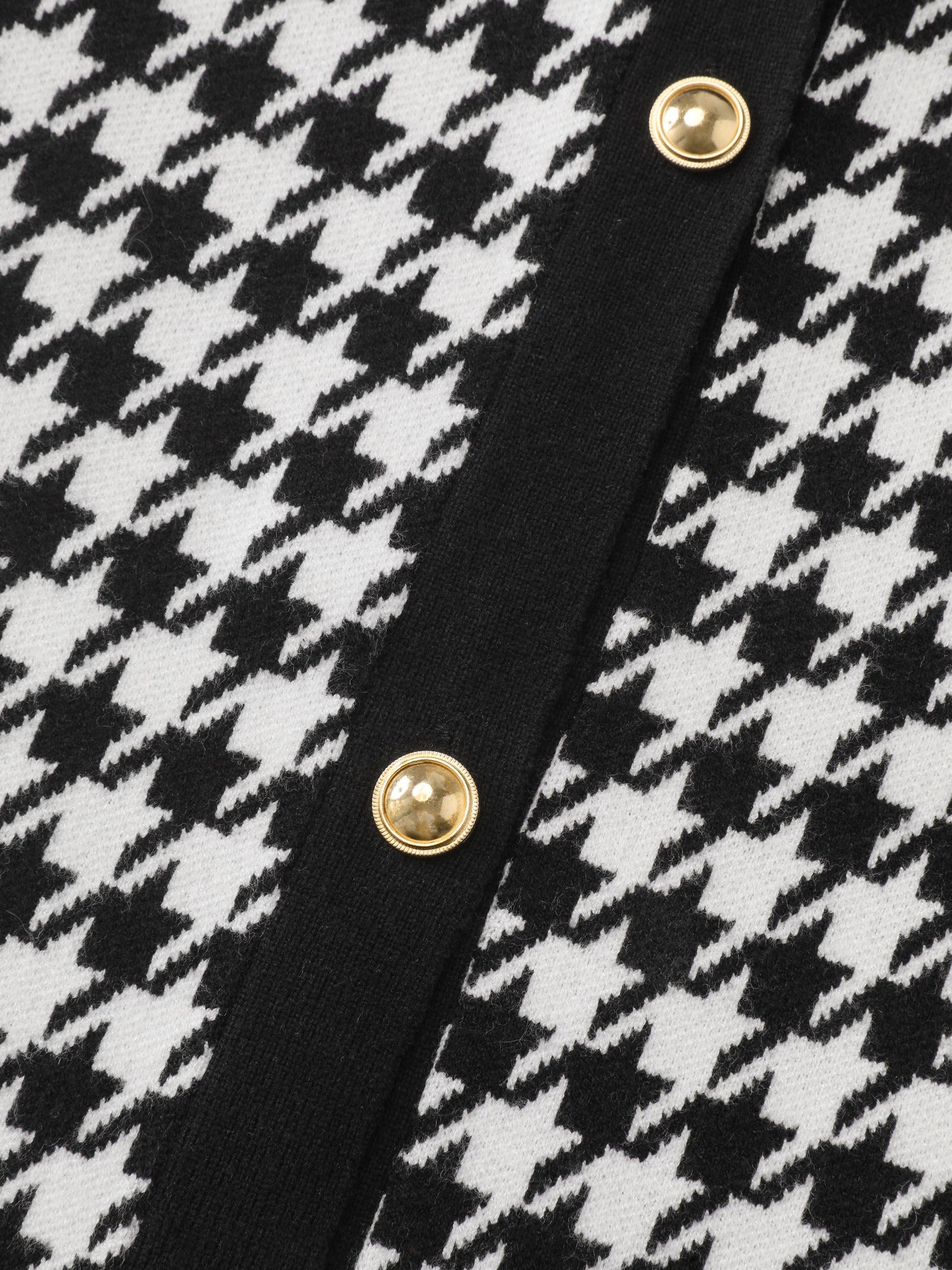 Supersoft Round Neck Button Houndstooth Cardigan - Image 7