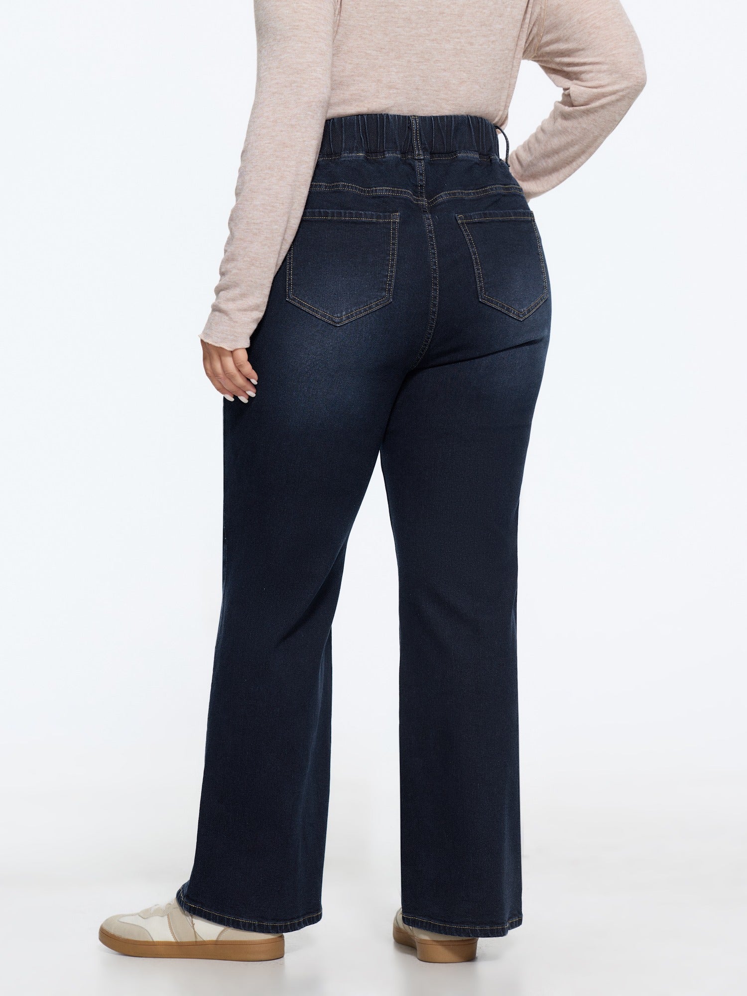 Elastic Waist Stretchy Bootcut Flared Jeans - Image 13
