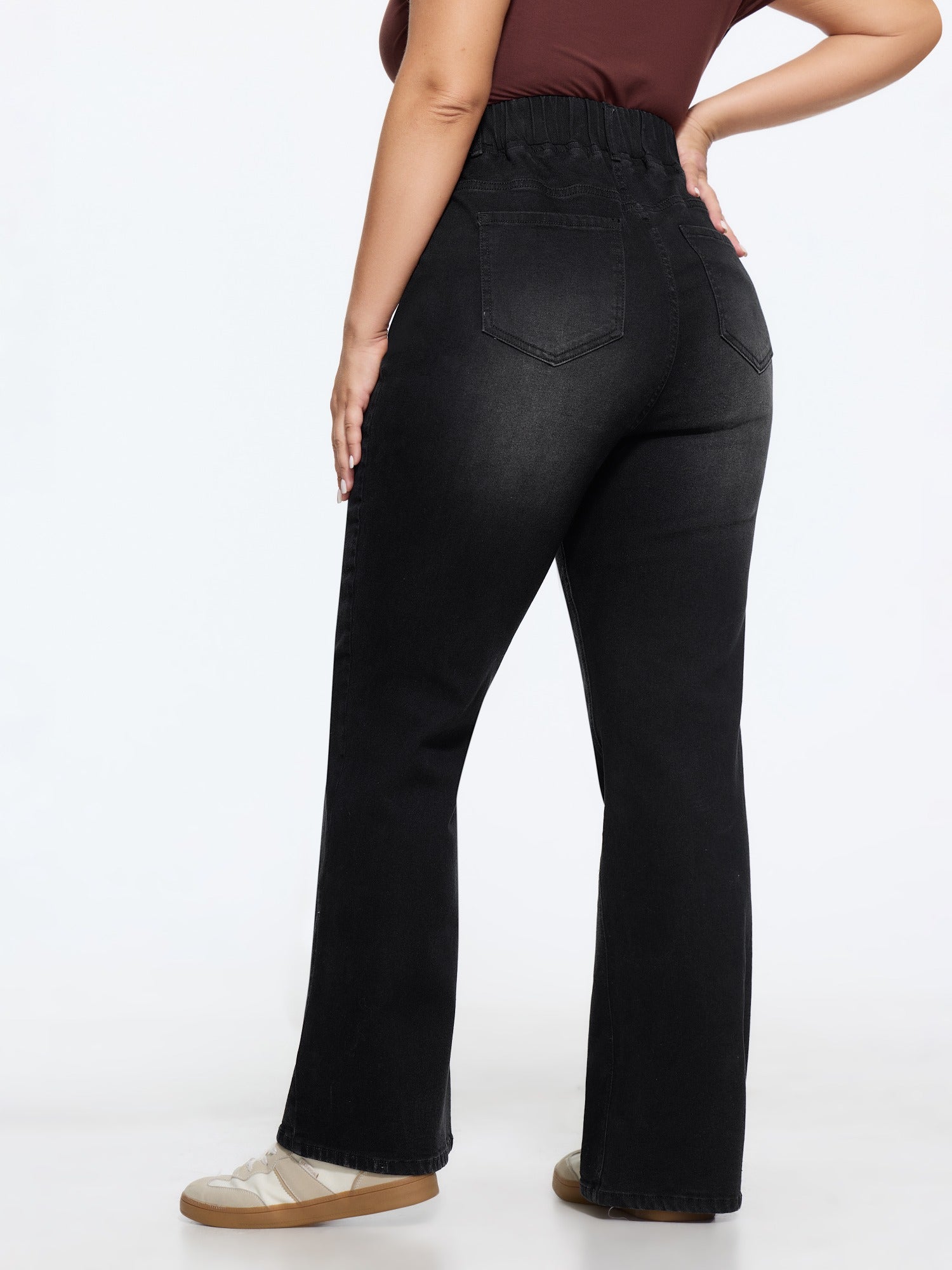 Elastic Waist Stretchy Bootcut Flared Jeans - Image 18