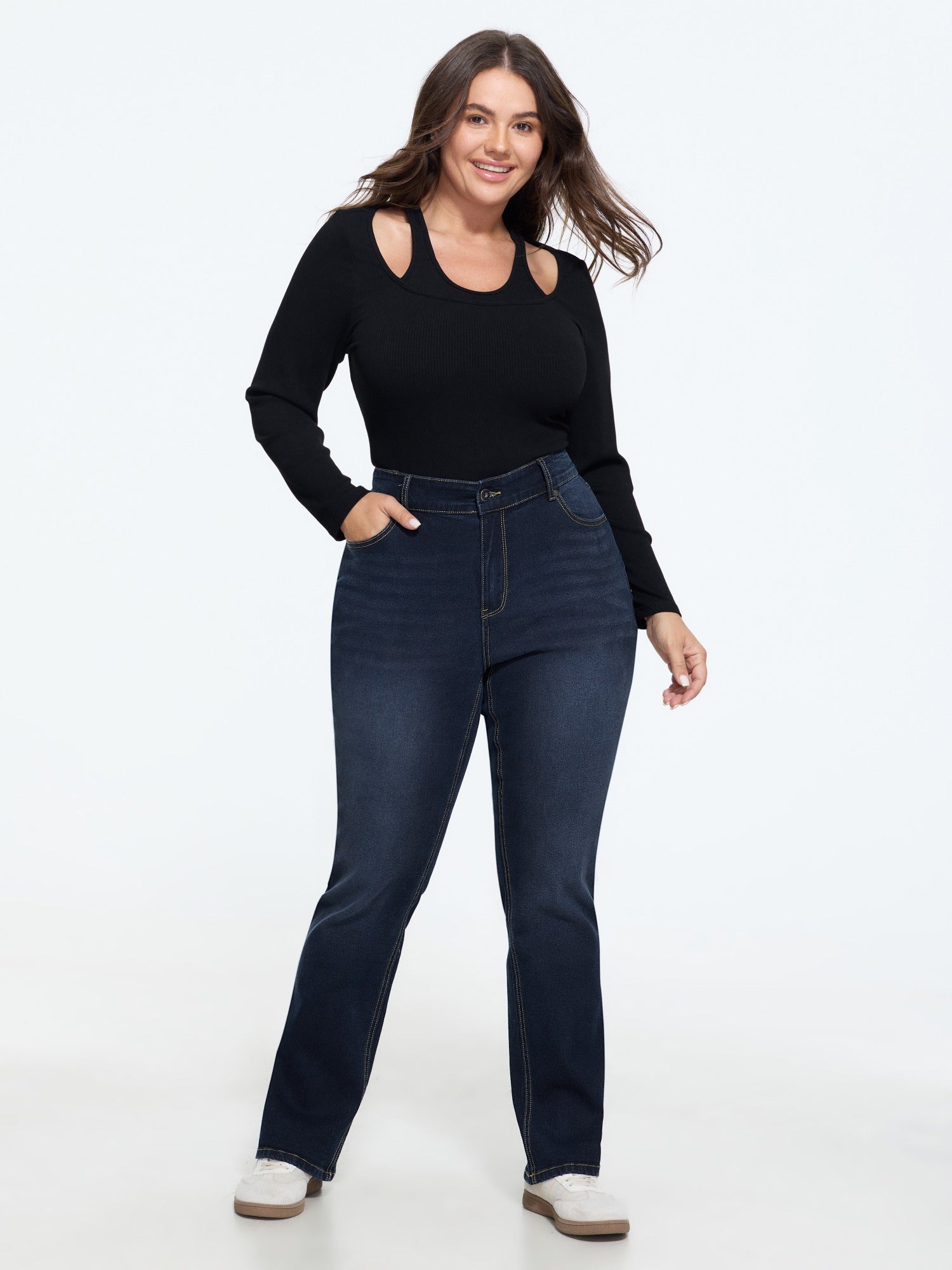Thigh-Friendly Stretchy Flared Jeans - Image 23