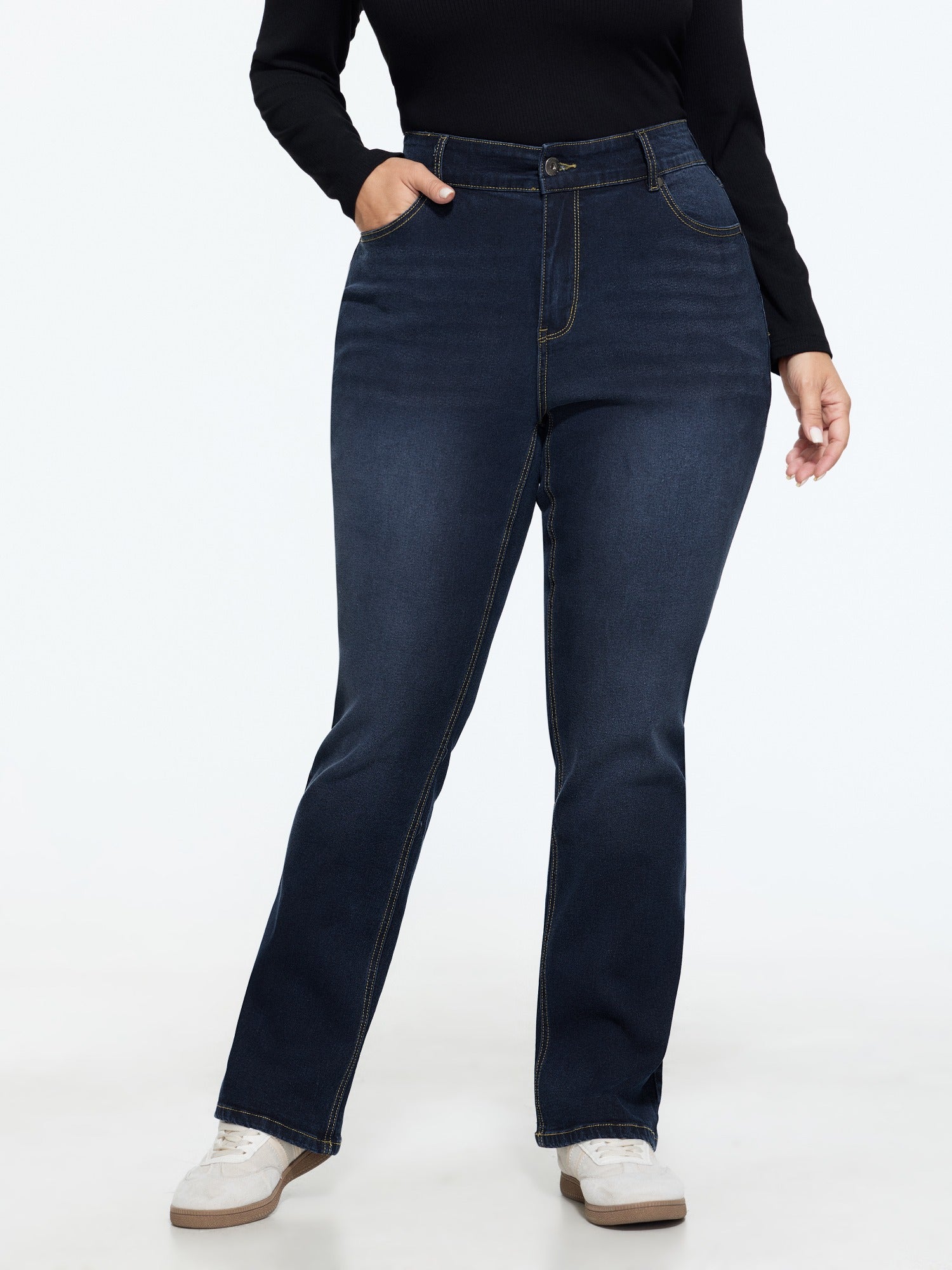 Thigh-Friendly Stretchy Flared Jeans - Image 24