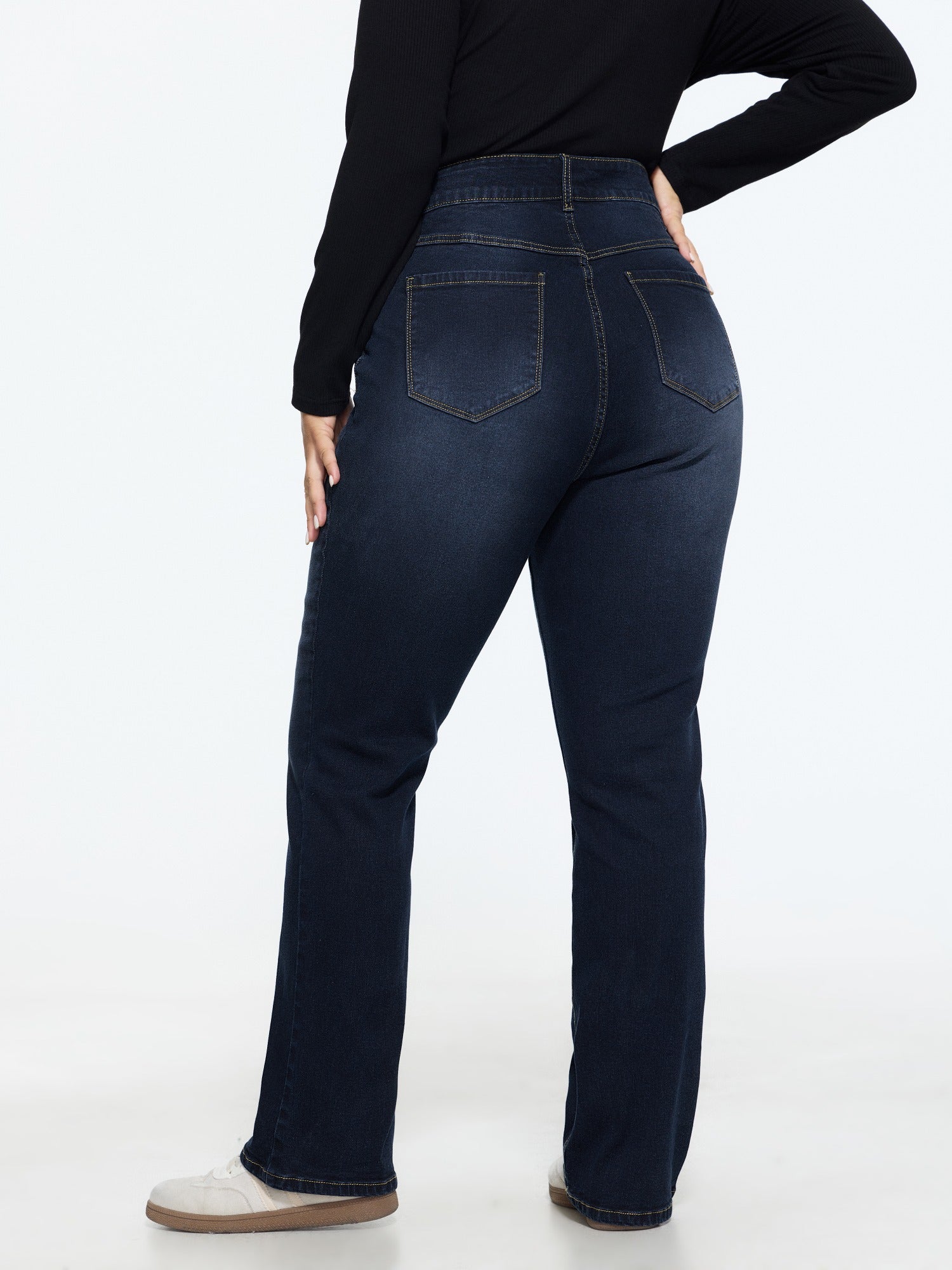 Thigh-Friendly Stretchy Flared Jeans - Image 25