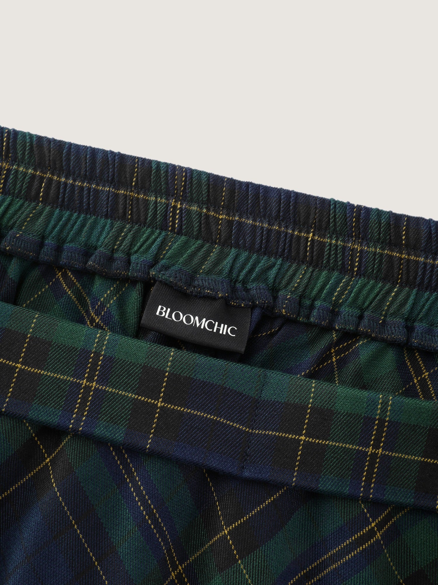 Tartan Plaid Elastic Waist Midi Skirt - Image 6