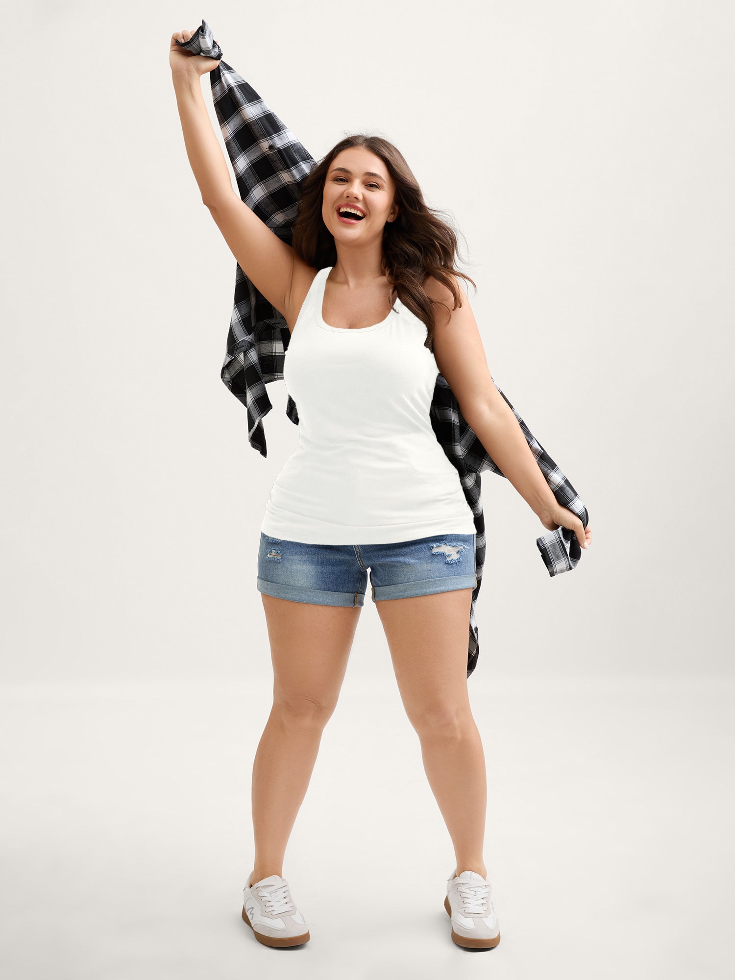 Supportive Bra Pleated Fitted Tank Top - Image 9