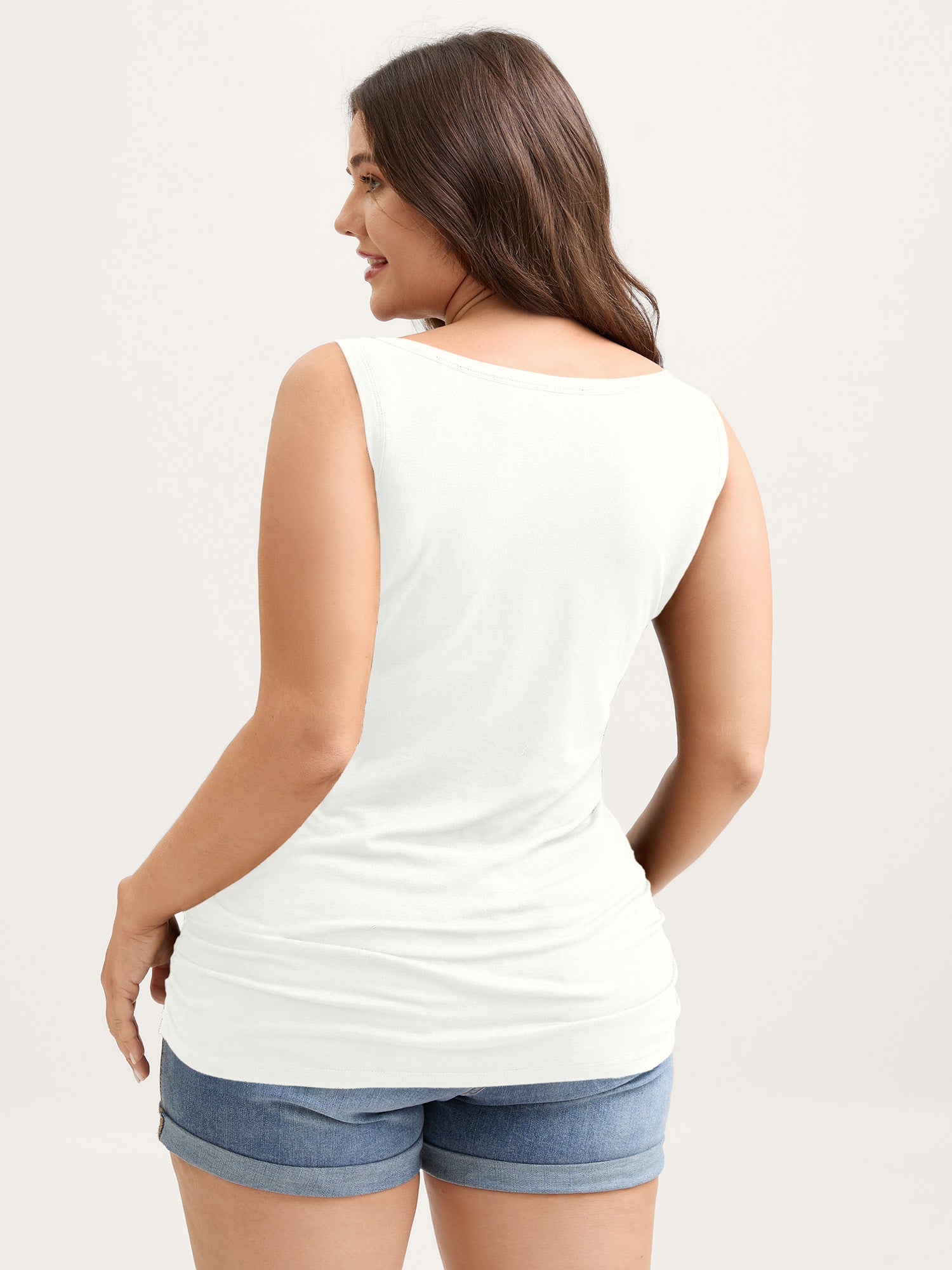Supportive Bra Pleated Fitted Tank Top - Image 11