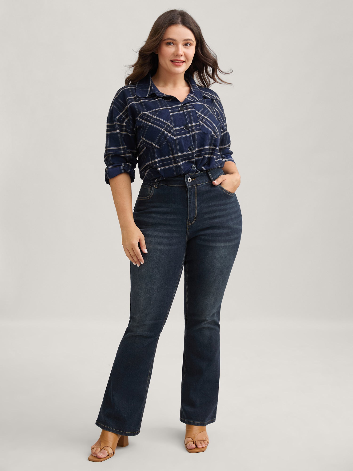 Thigh-Friendly Stretchy Flared Jeans - Image 10