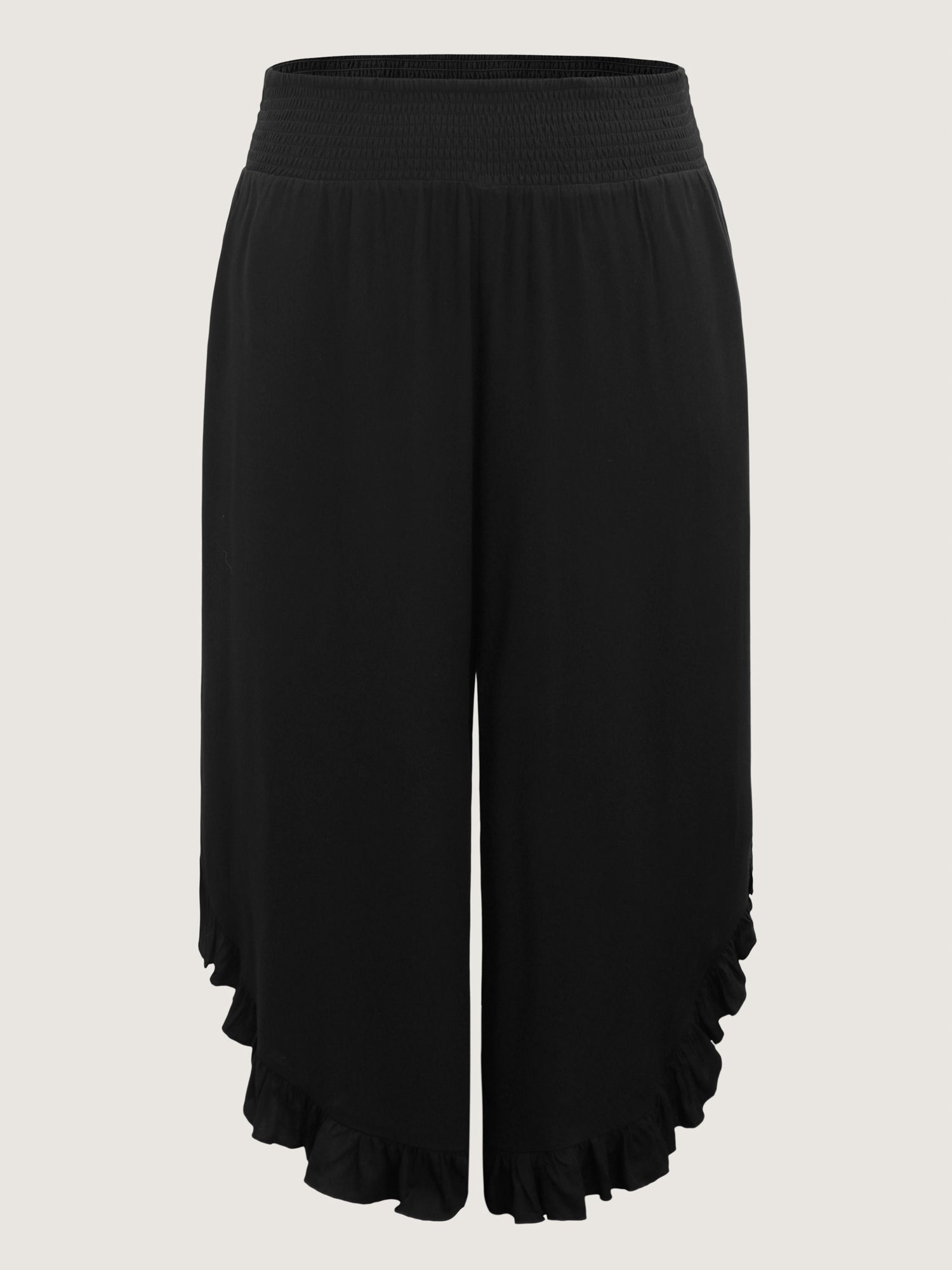 Ruffled Curvy Hem Wide-Leg Pants - Image 8