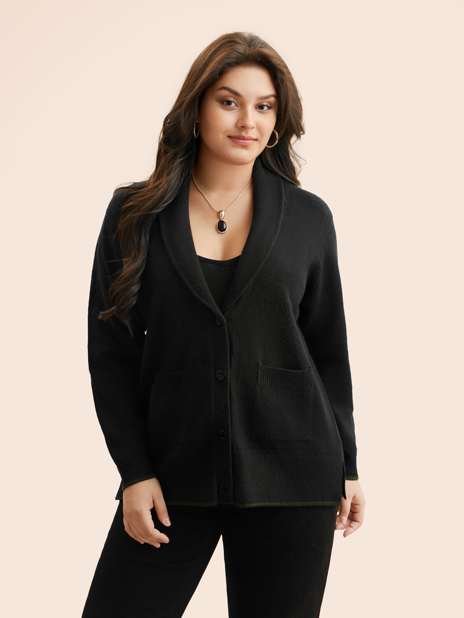 Supersoft Essentials Solid Shawl Collar Cardigan - Image 3