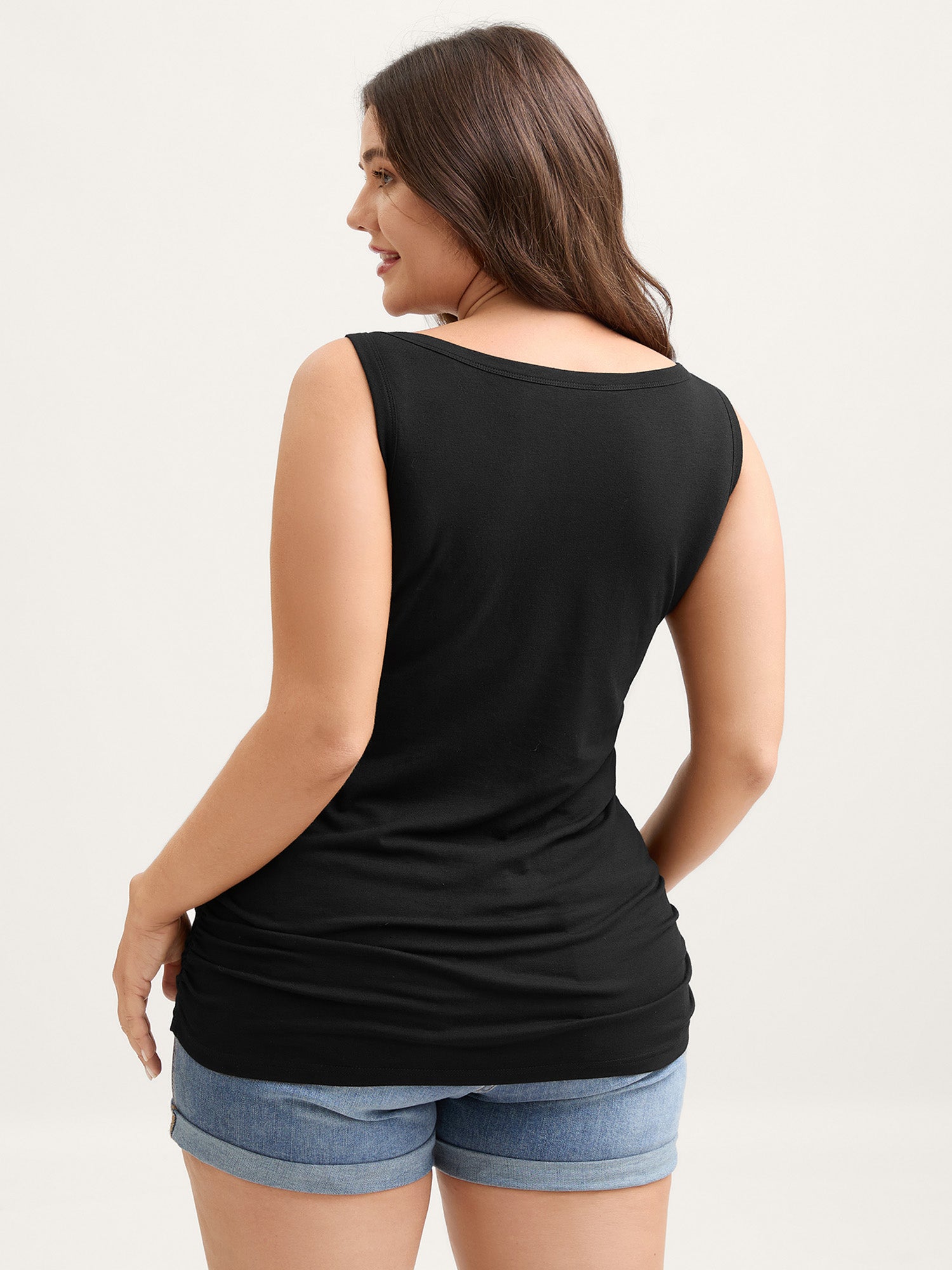 Supportive Bra Pleated Fitted Tank Top - Image 4