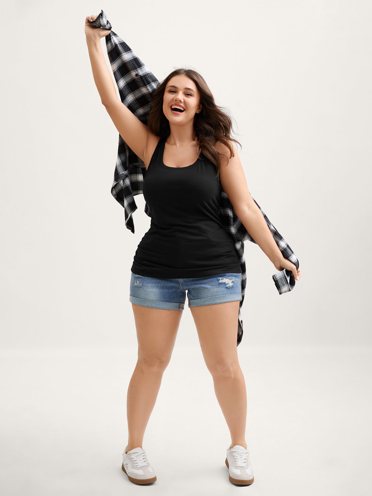 Supportive Bra Pleated Fitted Tank Top - Image 2