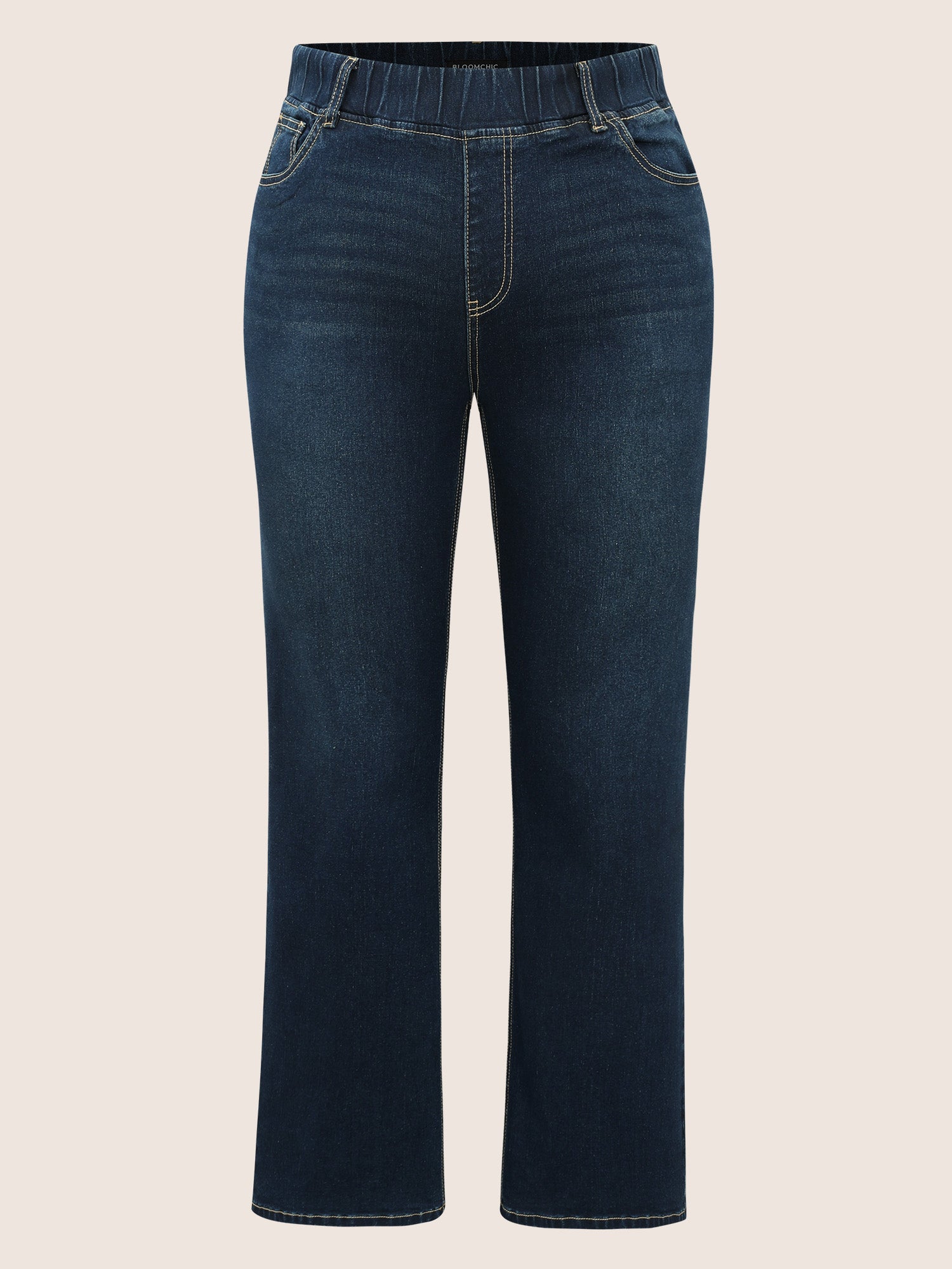 Elastic Waist Stretchy Bootcut Flared Jeans - Image 10