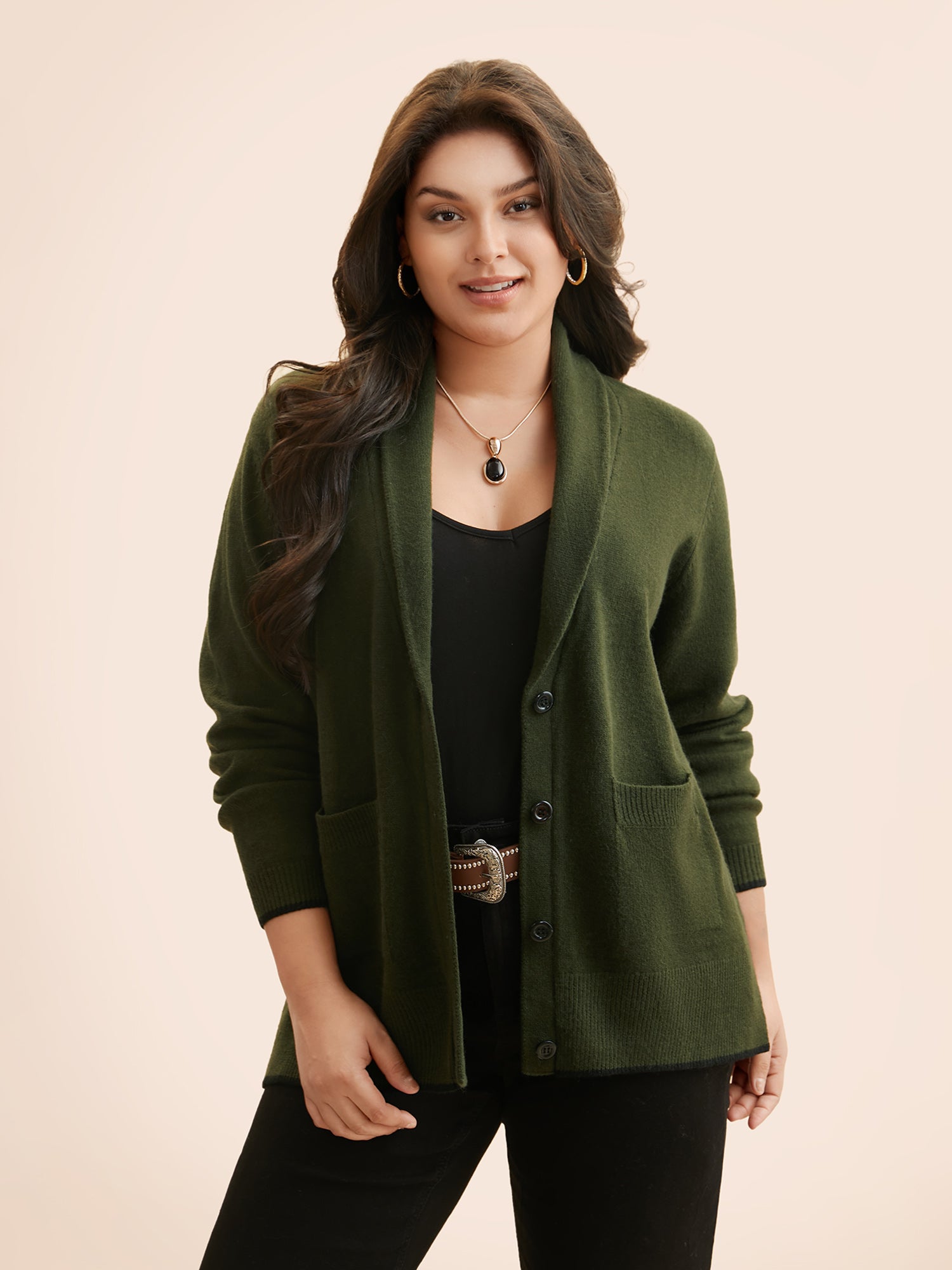 Supersoft Essentials Solid Shawl Collar Cardigan - Image 6