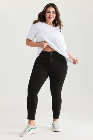 Skinny Very Stretchy High Rise Black Wash Sculpt Waist Jeans