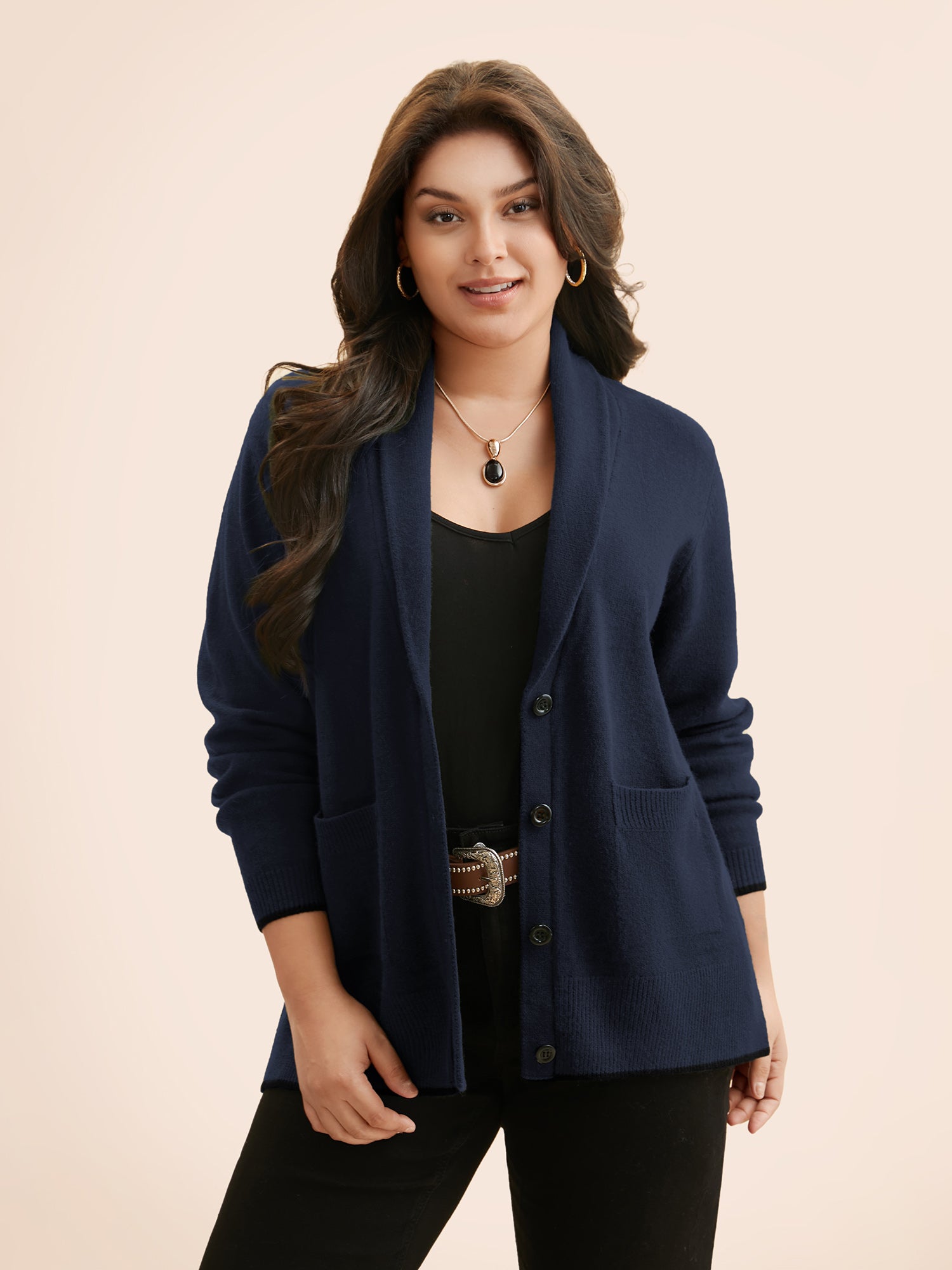 Supersoft Essentials Solid Shawl Collar Cardigan - Image 14