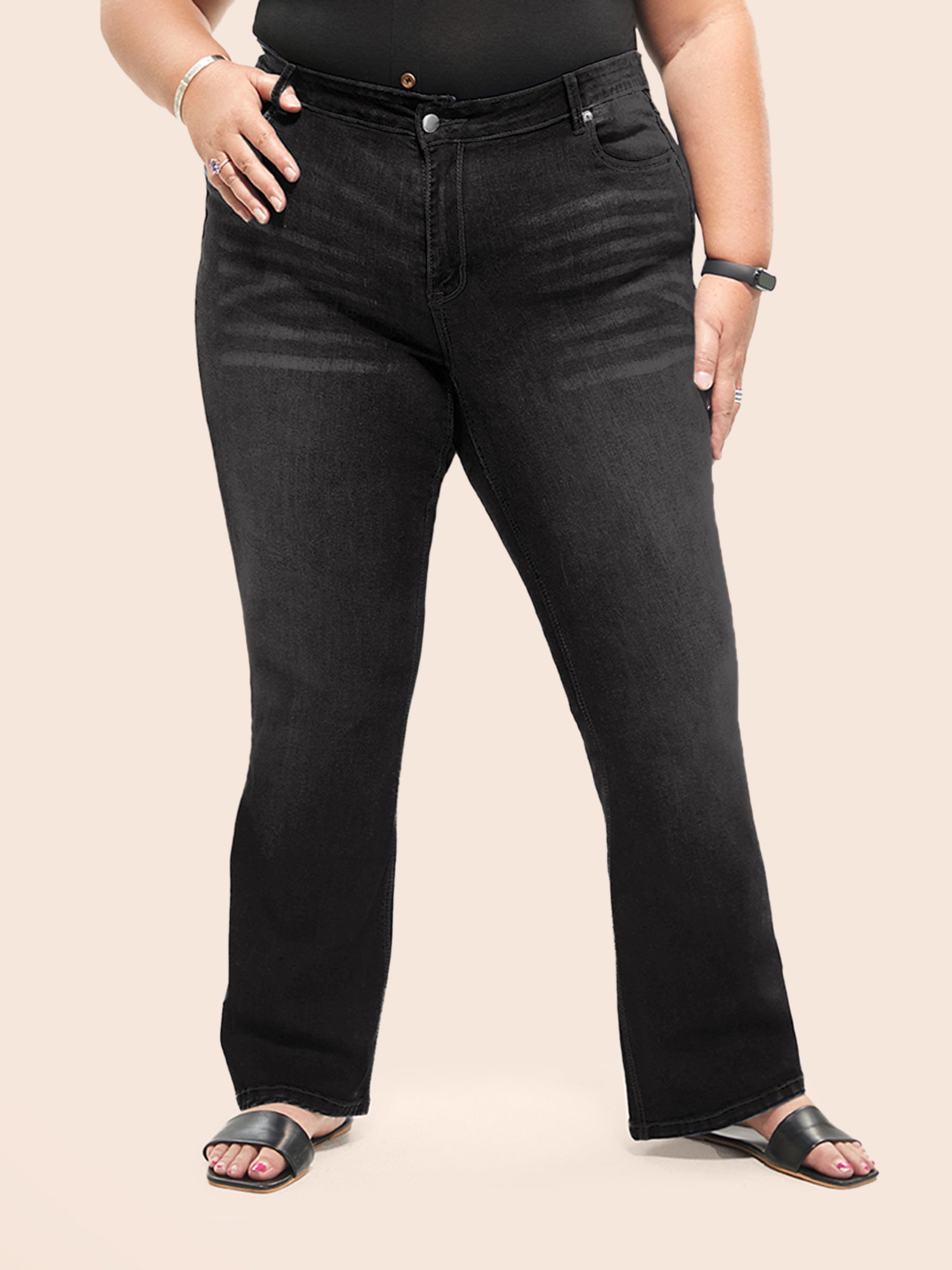 Thigh-Friendly Stretchy Flared Jeans - Image 19