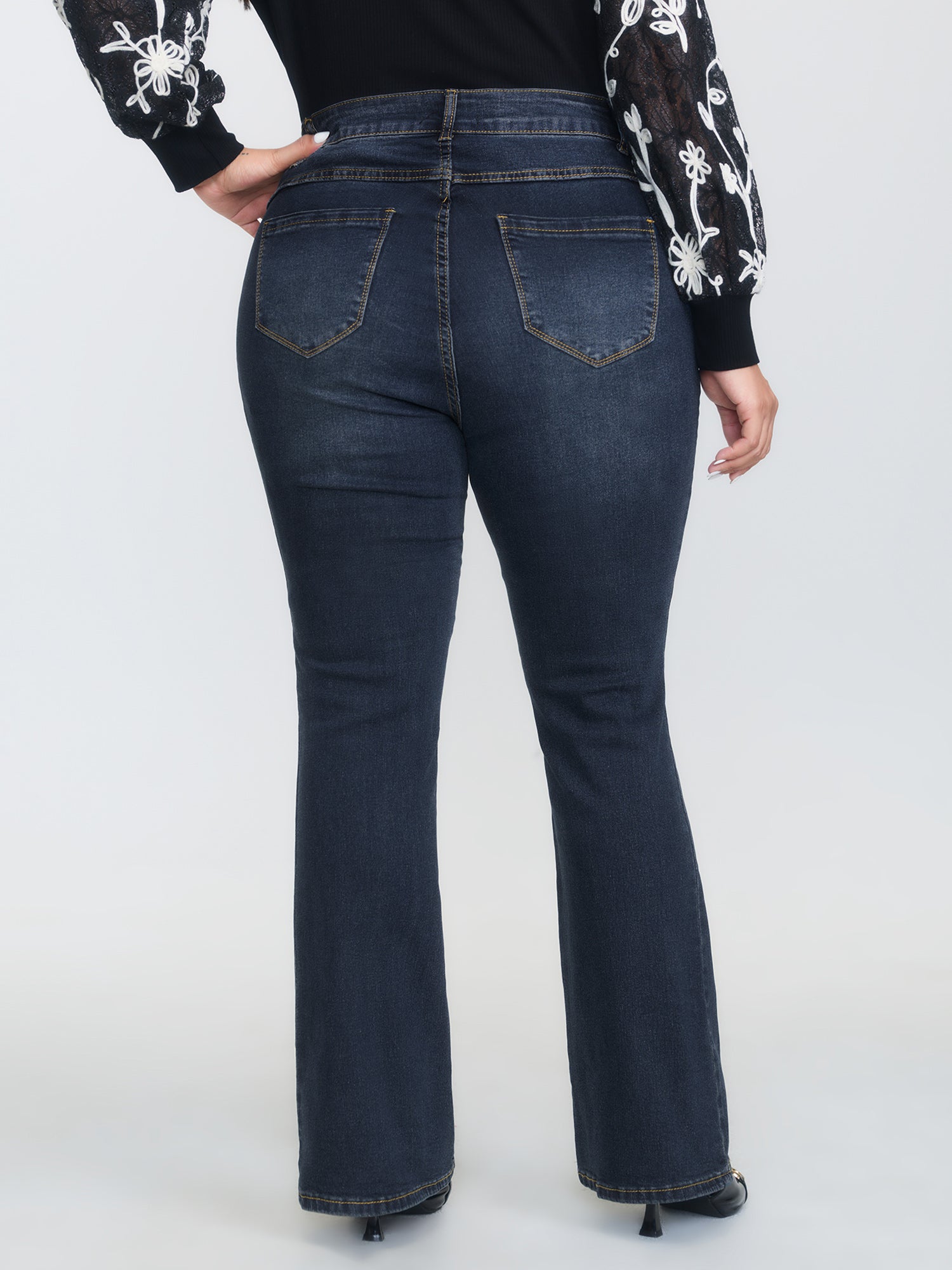 Thigh-Friendly Stretchy Flared Jeans - Image 5